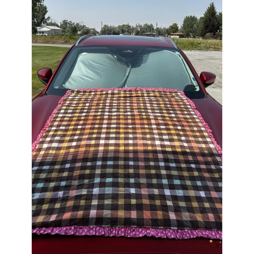 Handmade Fleece Tie Blanket 52x42 Green Sock Monkey Print Double Sided Pink